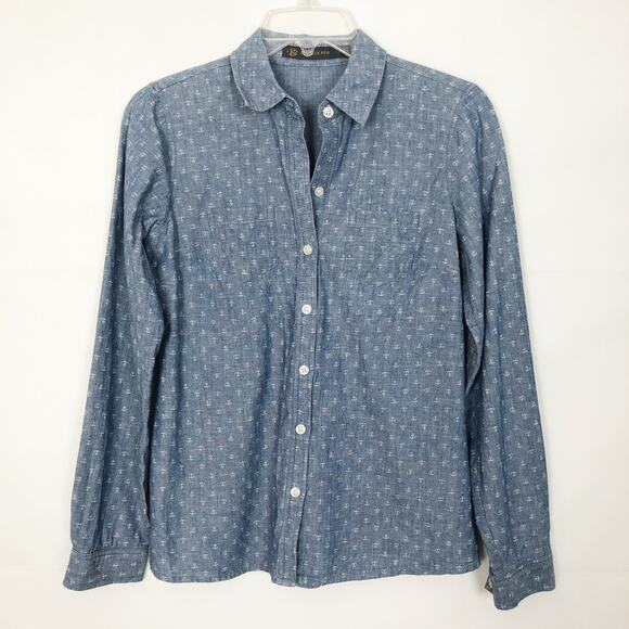 Outback Red Anchor Print 100% Cotton Button Down Shirt Size XS - Picture 1 of 11